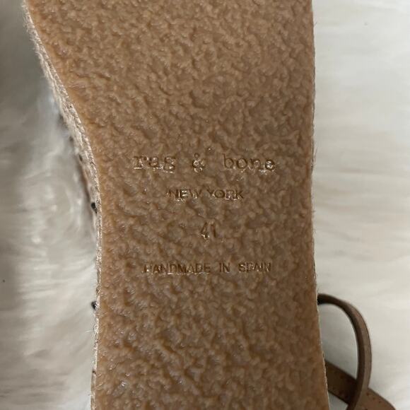 Rag & Bone Sandals Womens EU 41 US 11 Tan Hera Leather Platform Wedge Espadrille - Picture 11 of 13
